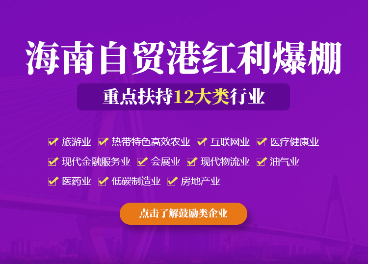 海南重點扶持12大行業(yè)